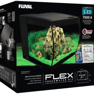 Fluval Flex Aquarium Kit, Black, 15 Gallon