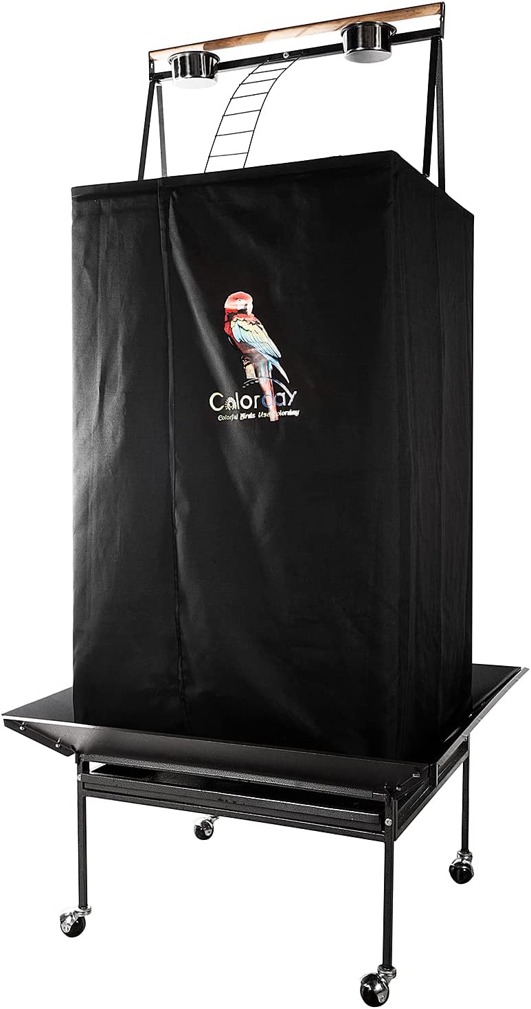 Colorday Good Night Bird Cage Cover for Large Bird Cage ,Black 68″