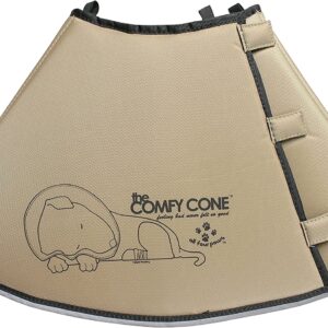 The Original Comfy Cone by All Four Paws, Soft Pet Recovery Collar with Removable Stays, Extra Large, Tan