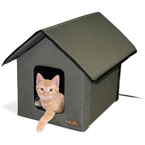 Kitty House Cat Shelter Olive Green